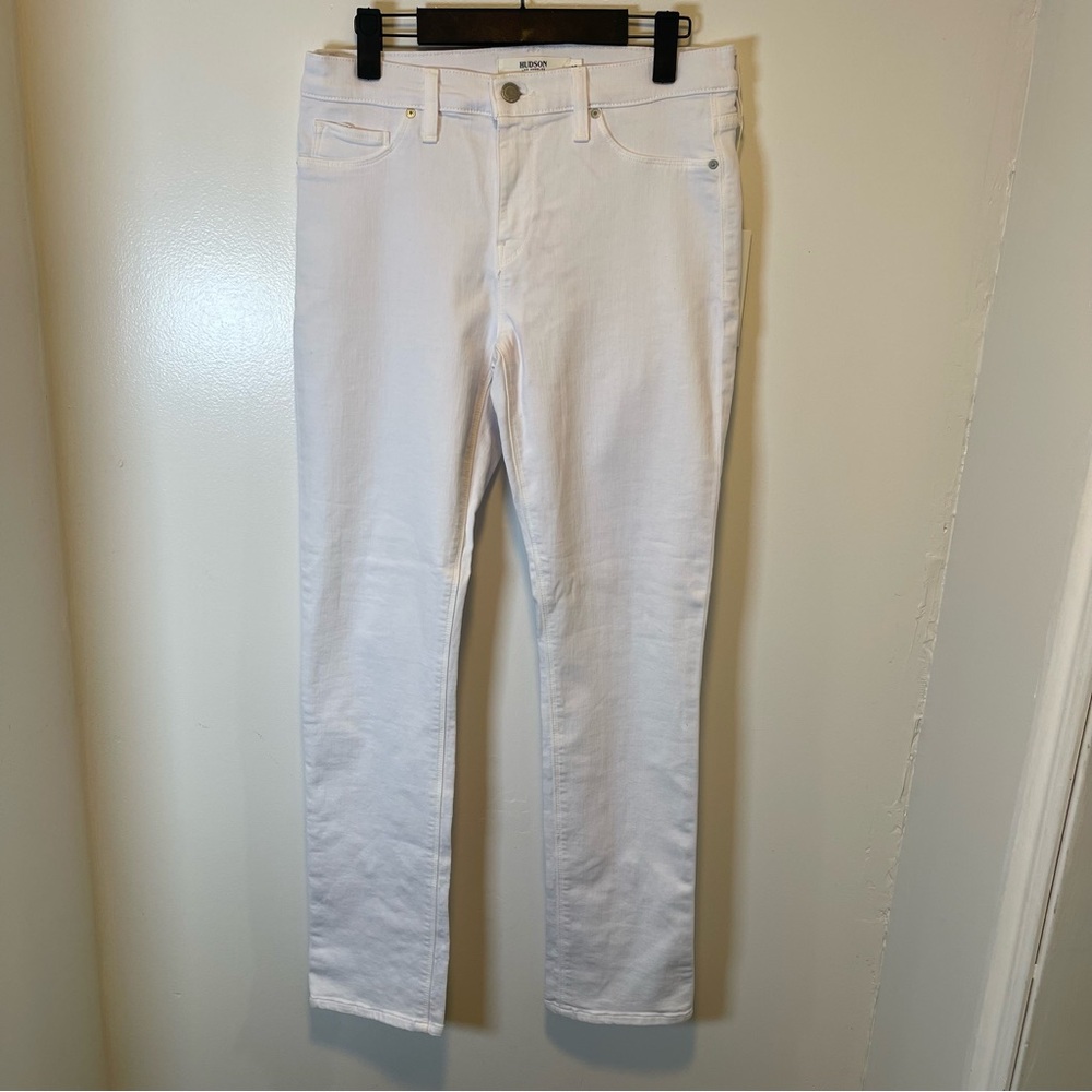 Hudson white straight‎ leg jean pants women's size 28 NEW WITH TAGS